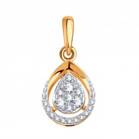 Золотая подвеска Karatov Т141036368 с бриллиантом Т141036368 фото