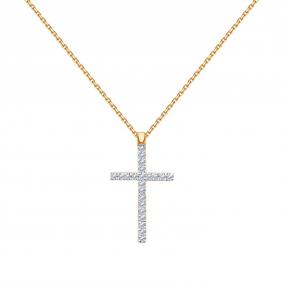 Золотое колье-крест Karatov с бриллиантом Т141112132 Т141112132 фото