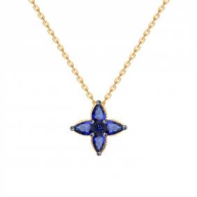 Золотое колье Karatov Т141112183-01-02 с сапфиром Т141112183-01-02 фото