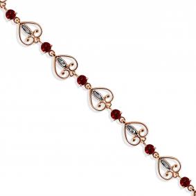 Золотой браслет Karatov Т14160591 с гранатом Т14160591 фото