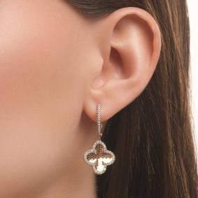 Золотые серьги Karatov Т14162Г880 с бриллиантом Т14162Г880 фото