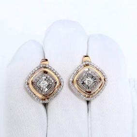 Золотые серьги Karatov с танцующим бриллиантом Т14162Г945 Т14162Г945 фото