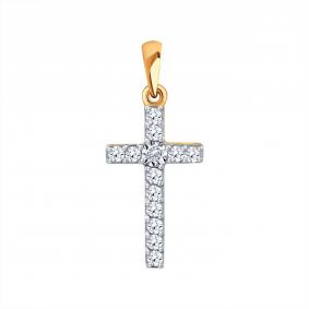 Золотая подвеска Karatov Т141636211 с бриллиантом Т141636211 фото