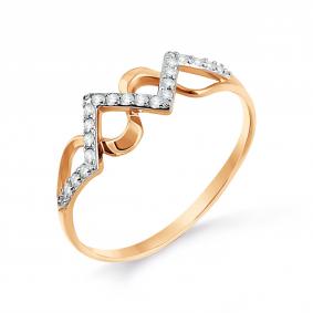 Золотое кольцо Karatov Т142014265 с фианитом Т142014265 фото