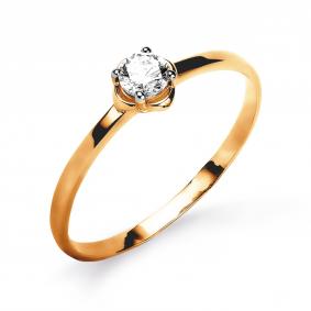 Золотое кольцо Karatov Т142015538 с фианитом Т142015538 фото