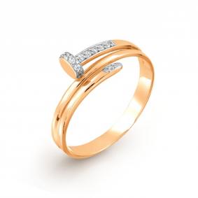 Золотое кольцо Karatov Т142017343 с фианитом Т142017343 фото