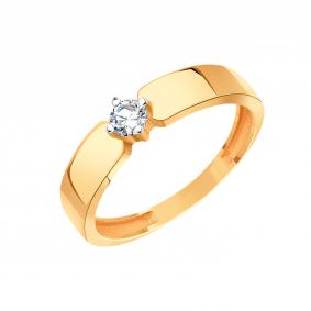 Золотое кольцо Karatov Т14201Б342 с фианитом Т14201Б342 фото