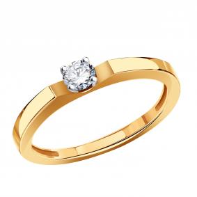 Золотое кольцо Karatov Т14201Д892-К с фианитом Т14201Д892-К фото