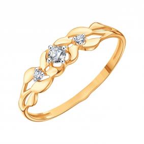Золотое кольцо Karatov Т14201И031 с фианитом Т14201И031 фото