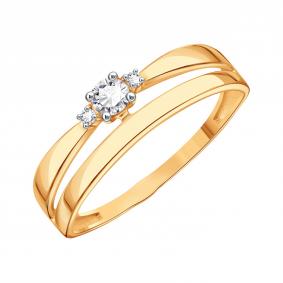 Золотое кольцо Karatov Т14201И124 с фианитом Т14201И124 фото
