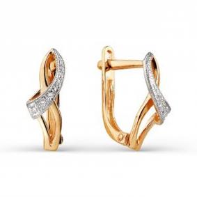 Золотые серьги Karatov Т142023879 с фианитом Т142023879 фото