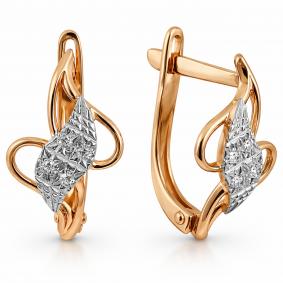 Золотые серьги Karatov Т142023885 с фианитом Т142023885 фото