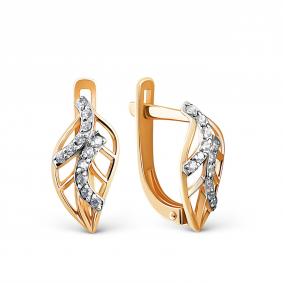 Золотые серьги Karatov Т142024684 с фианитом Т142024684 фото