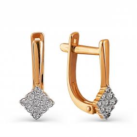 Золотые серьги Karatov Т142024741 с фианитом Т142024741 фото
