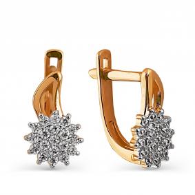 Золотые серьги Karatov Т142024744 с фианитом Т142024744 фото