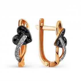 Золотые серьги Karatov Т142024762 с фианитом и ювелирным кристаллом Т142024762 фото