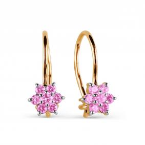 Золотые серьги Karatov Т142025444-02 с фианитом Т142025444-02 фото