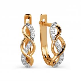 Золотые серьги Karatov Т142025917 с фианитом Т142025917 фото