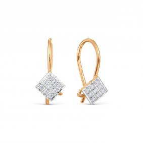 Золотые серьги Karatov Т142027300 с фианитом Т142027300 фото