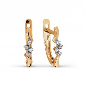 Золотые серьги Karatov Т142027399 с фианитом Т142027399 фото