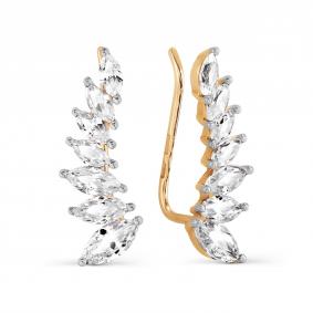 Золотые серьги Karatov Т142027605 с фианитом Т142027605 фото