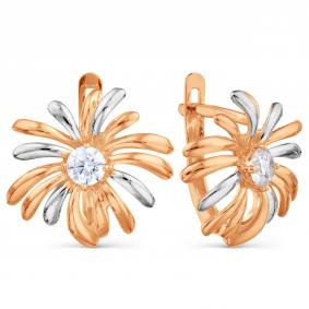 Золотые серьги Karatov Т142028830 с фианитом Т142028830 фото