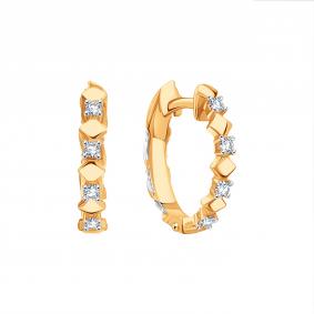 Золотые серьги Karatov Т14202Б602 с фианитом Т14202Б602 фото