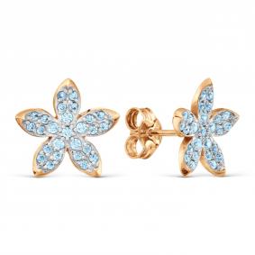 Золотые серьги Karatov Т14202Б929-01 с фианитом Т14202Б929-01 фото