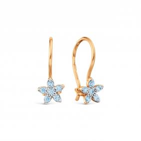 Золотые серьги Karatov Т14202Б930-01 с фианитом Т14202Б930-01 фото