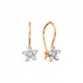 Золотые серьги Karatov Т14202Б930 с фианитом Т14202Б930 фото