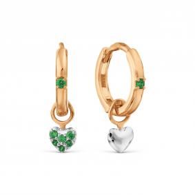 Золотые серьги Karatov Т14202Б933-02 с фианитом Т14202Б933-02 фото