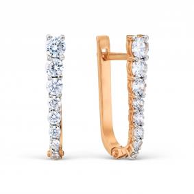 Золотые серьги Karatov Т14202В019 с фианитом Т14202В019 фото