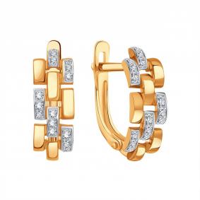 Золотые серьги Karatov Т14202Г241 с фианитом Т14202Г241 фото