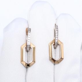 Золотые серьги Karatov Т14202Г551 с фианитом Т14202Г551 фото