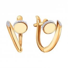 Золотые серьги Karatov Т14202Е112 с фианитом Т14202Е112 фото