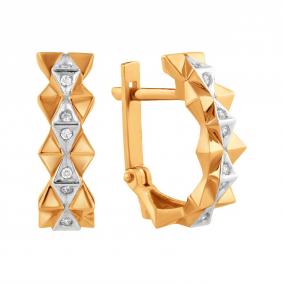 Золотые серьги Karatov Т14202Е679 с фианитом Т14202Е679 фото