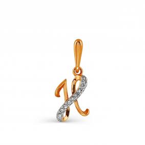 Золотая подвеска-буква Н Karatov с фианитом Т142033500 Т142033500 фото