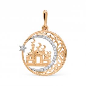 Золотая подвеска Karatov Т142035589 с фианитом Т142035589 фото