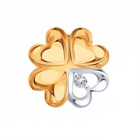 Золотая подвеска Karatov Т142035862 с фианитом Т142035862 фото