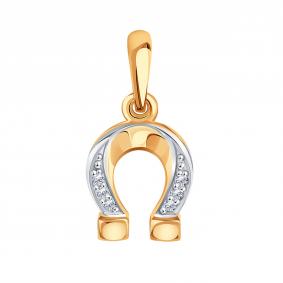 Золотая подвеска Karatov Т142035866 с фианитом Т142035866 фото