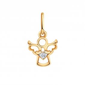 Золотая подвеска Karatov Т142035874 с фианитом Т142035874 фото