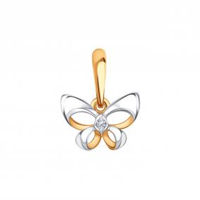 Золотая подвеска Karatov Т142035979 с фианитом Т142035979 фото