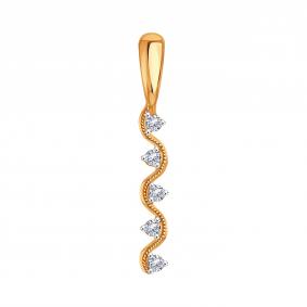 Золотая подвеска Karatov Т142036082 с фианитом Т142036082 фото
