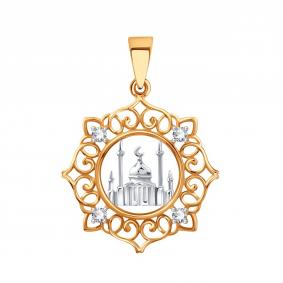 Золотая подвеска Karatov Т142036333 с фианитом Т142036333 фото