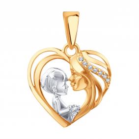 Золотая подвеска Karatov Т142036349 с фианитом Т142036349 фото