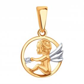 Золотая подвеска Karatov Т142036351 с фианитом Т142036351 фото