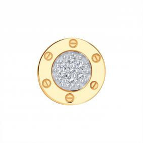 Золотая подвеска Karatov Т142036398 с фианитом Т142036398 фото