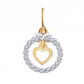 Золотая подвеска Karatov Т142036415 с фианитом Т142036415 фото