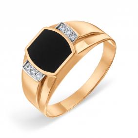 Золотое кольцо Karatov Т142042934 с фианитом и эмалью Т142042934 фото