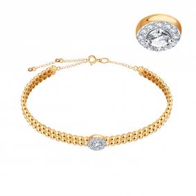 Золотой браслет Karatov Т142101068 с фианитом Т142101068 фото